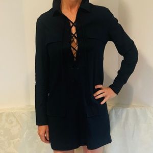 Equipment Long Sleeve cotton, lace up dress